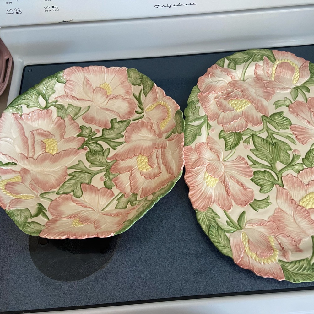 fitz and floyd spring fling florals platter and serving bowl